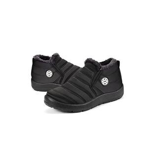 Eagsouni Women’s Furlined Shoes Sneakers Ankle Boots Pull On Black Size 8.5 (39)